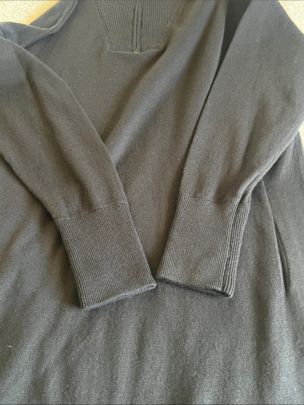 360Cashmere Cotton Cashmere Zip Sweater Dress Black S - Picture 7 of 9